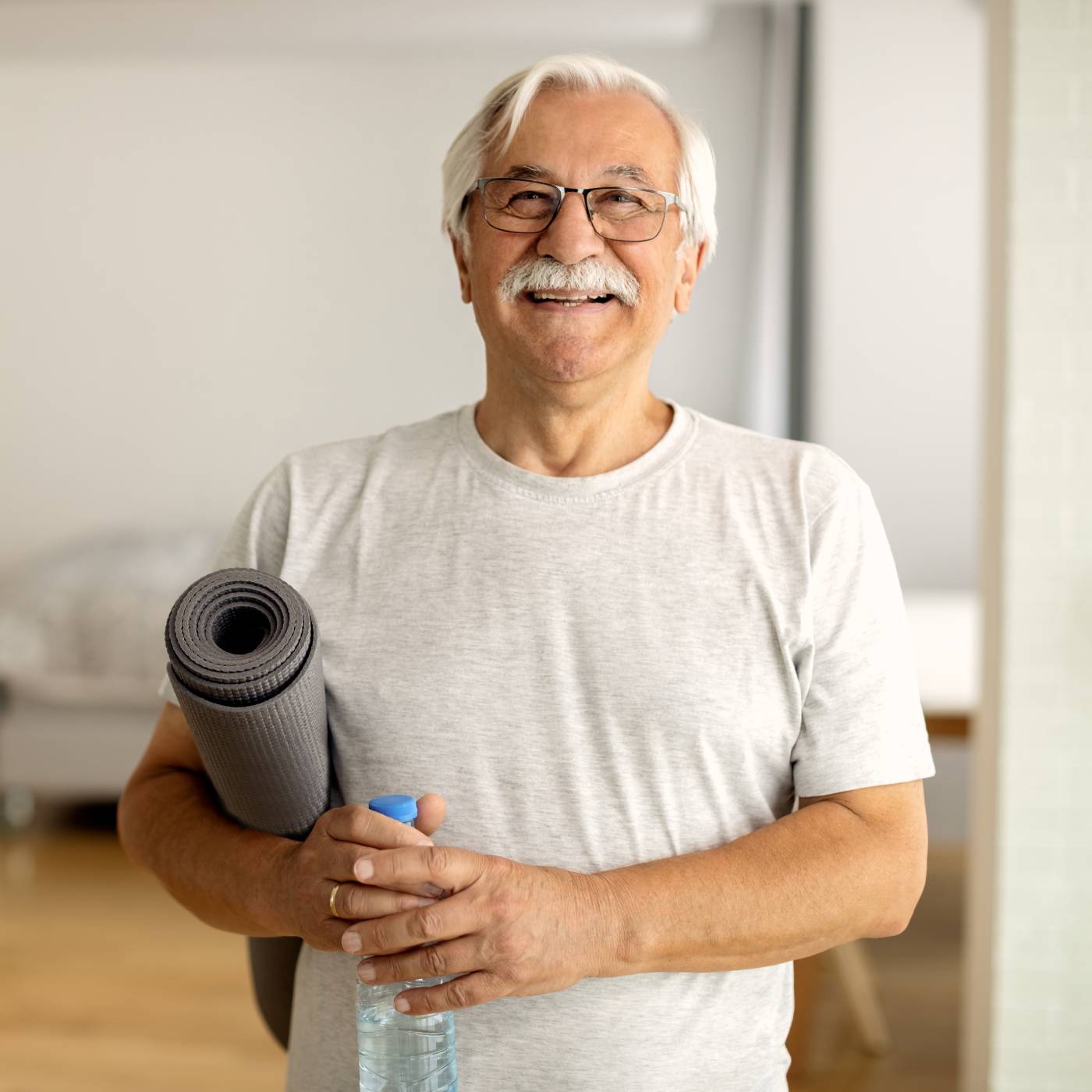 Man with yoga matt